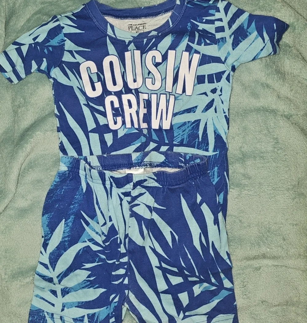 The Children's Place Teal and Navy Pajama Set